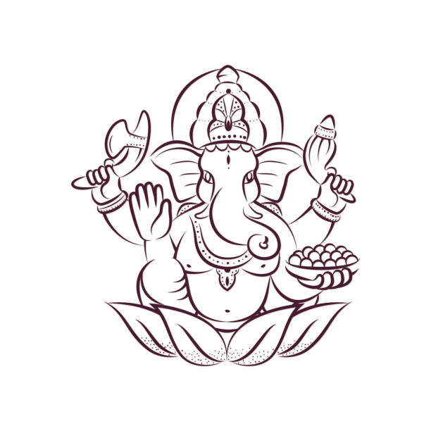 Detail Ganesh Sketch Drawing Nomer 5