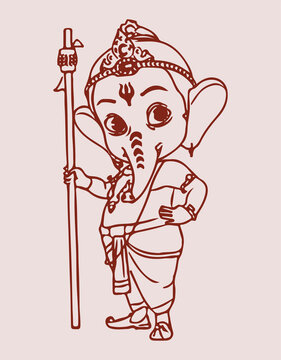 Detail Ganesh Sketch Drawing Nomer 6