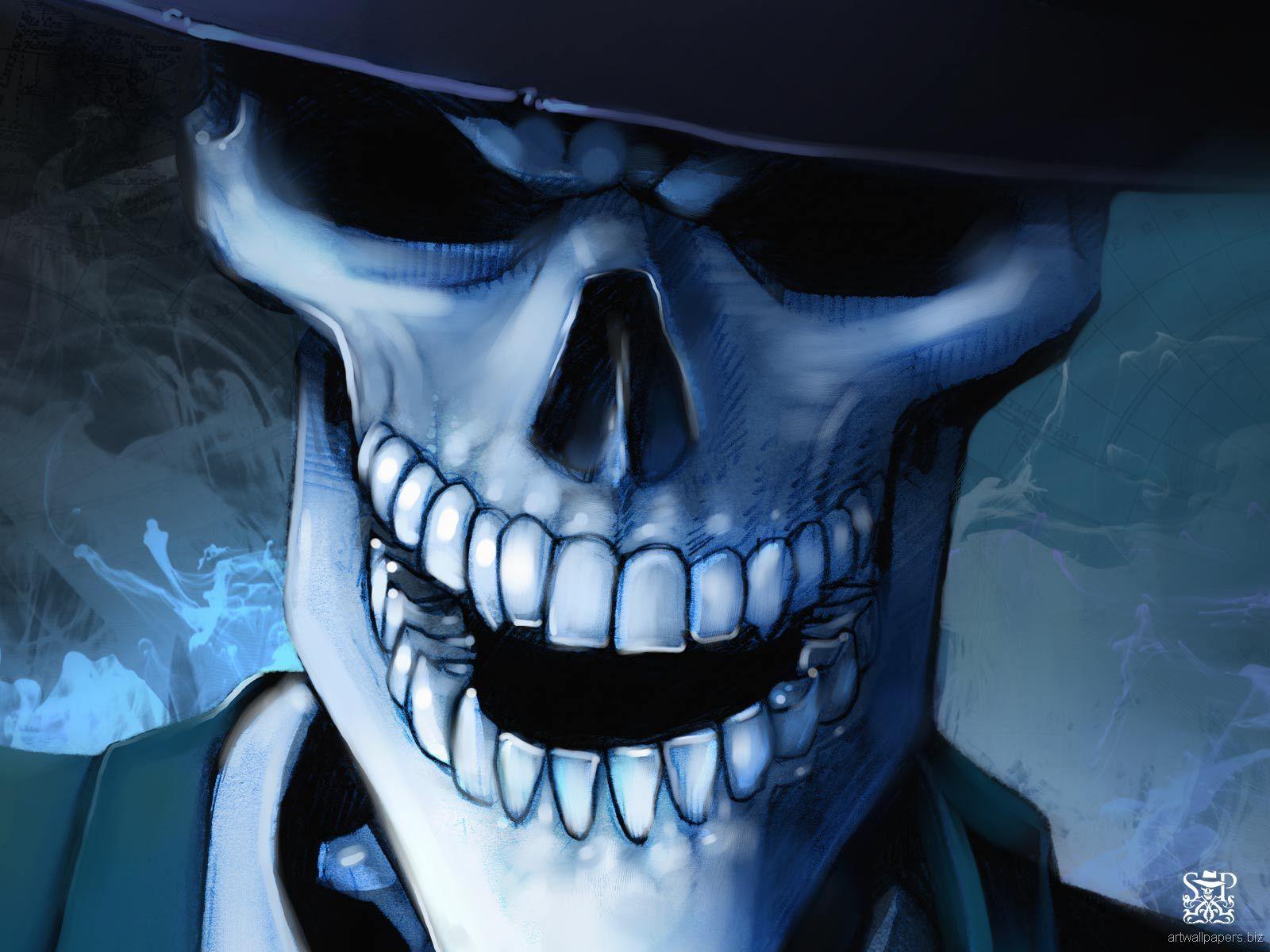 Detail Gangster Skull Wallpaper 3d Nomer 14