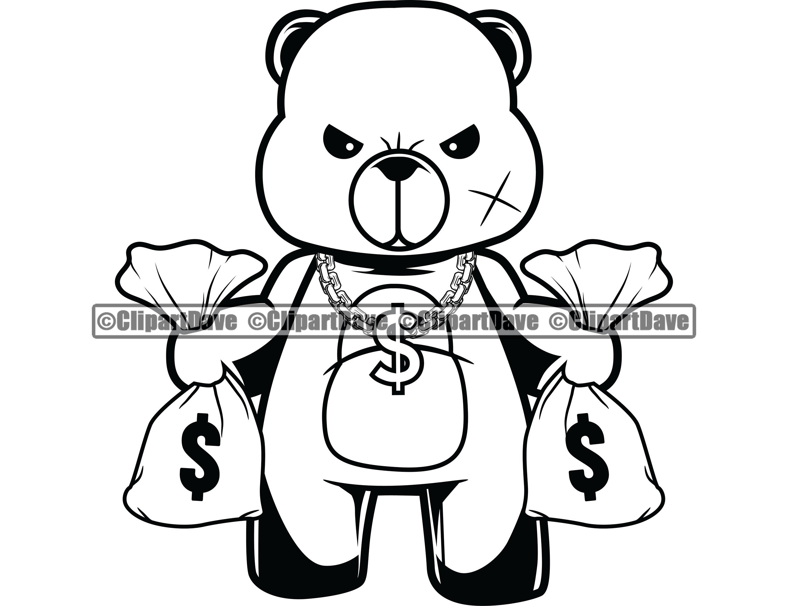Detail Gangster Teddy Bear Drawings Nomer 12