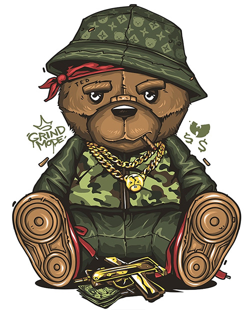 Detail Gangster Teddy Bear Drawings Nomer 13