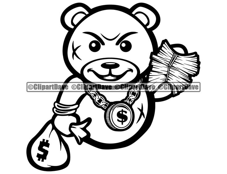 Detail Gangster Teddy Bear Drawings Nomer 22