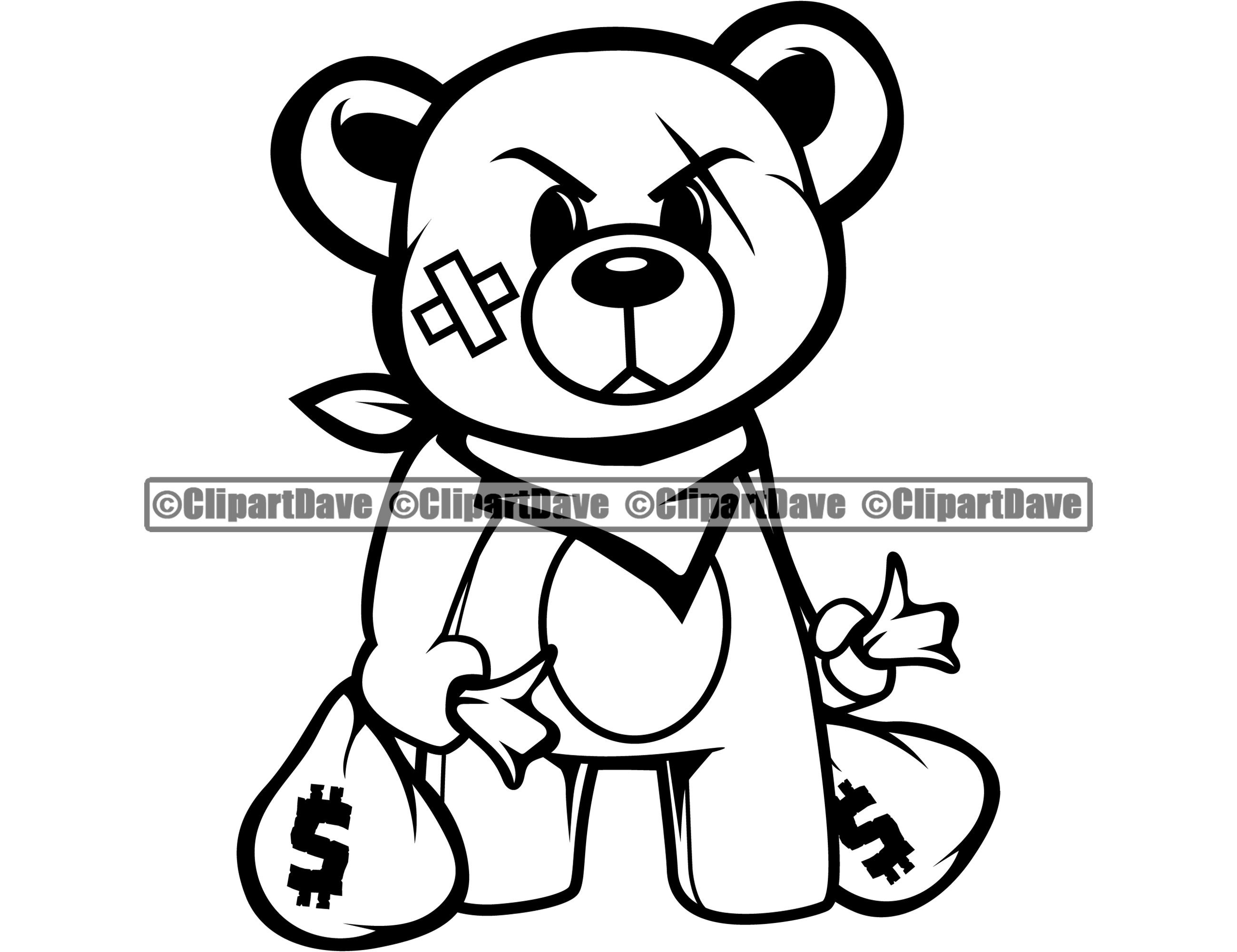 Detail Gangster Teddy Bear Drawings Nomer 4