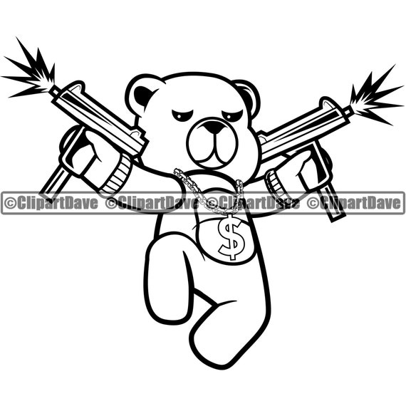 Detail Gangster Teddy Bear Drawings Nomer 8