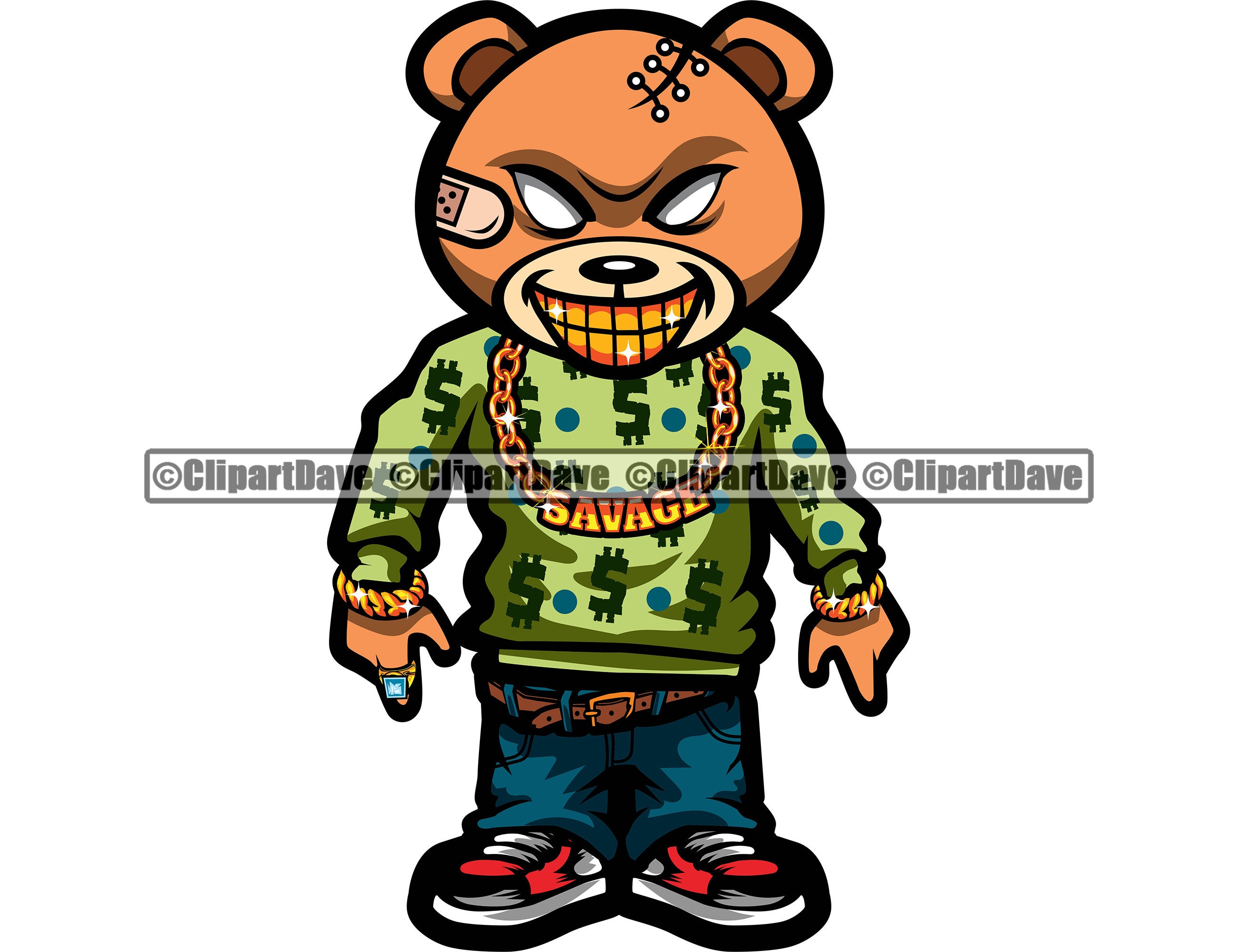 Detail Gangster Teddy Bear Logo Nomer 2