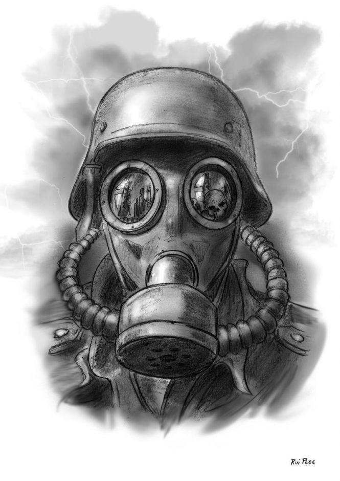 Detail Gas Mask Drawing Nomer 2