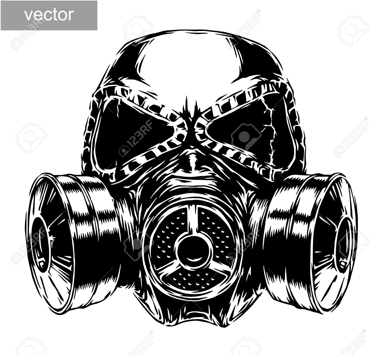 Detail Gas Mask Vector Nomer 26