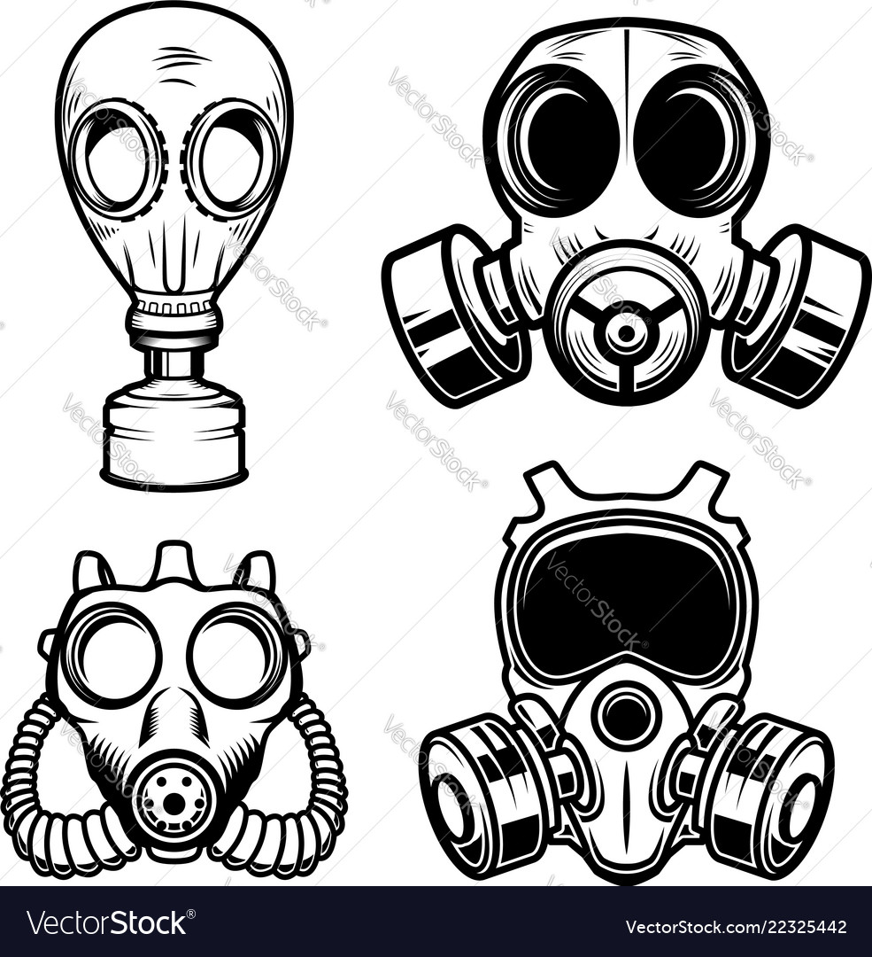 Detail Gas Mask Vector Nomer 28