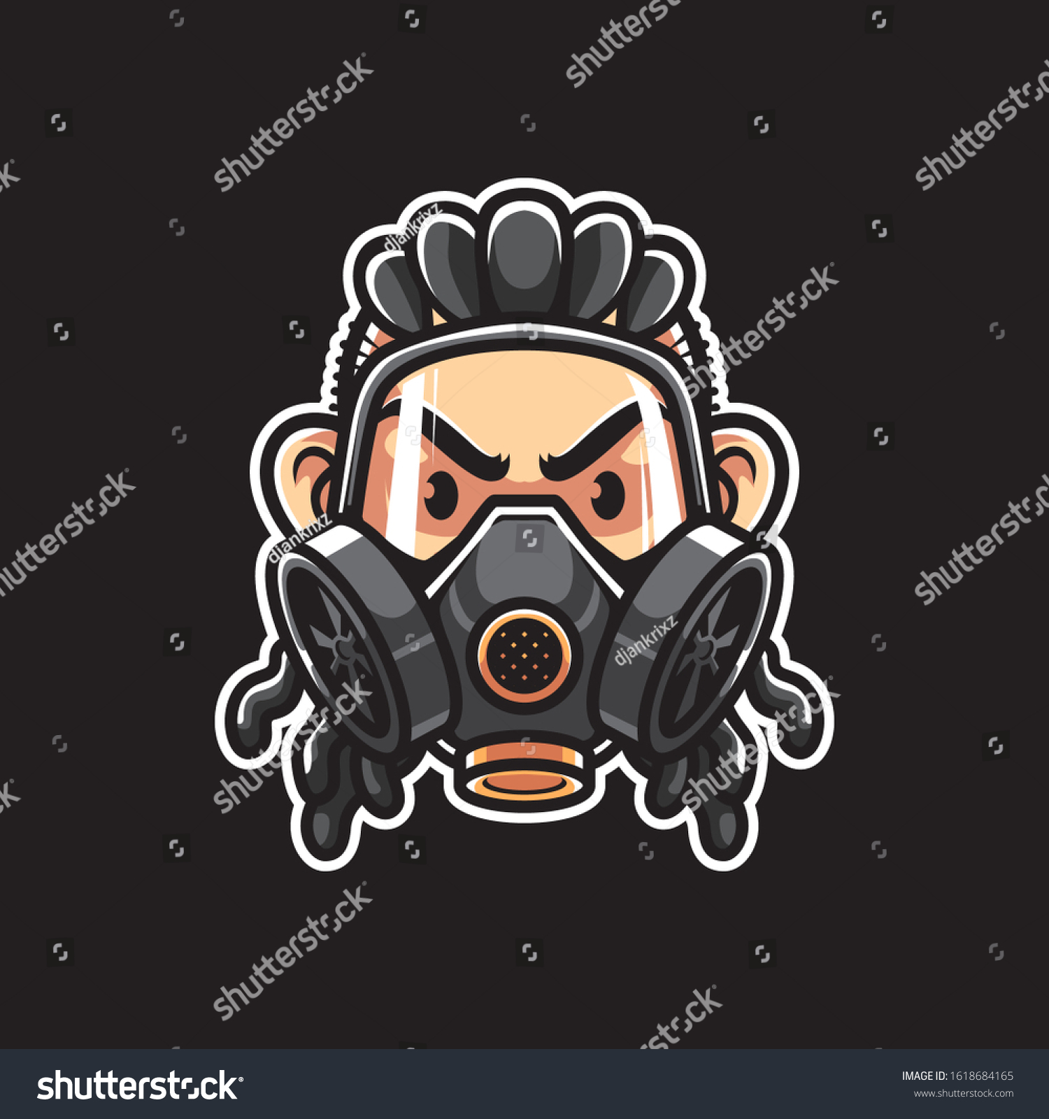 Detail Gas Mask Vector Nomer 40