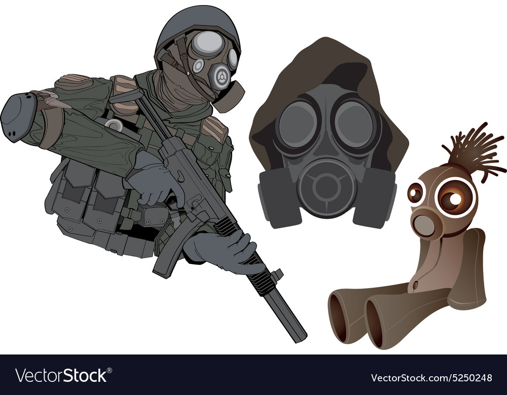 Detail Gas Mask Vector Nomer 55