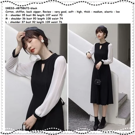 Detail Gaun Hitam Putih Nomer 23
