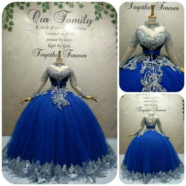 Detail Gaun Pengantin Biru Nomer 18