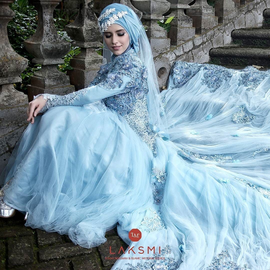 Detail Gaun Pengantin Biru Langit Nomer 12