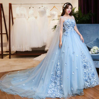 Detail Gaun Pengantin Biru Langit Nomer 17