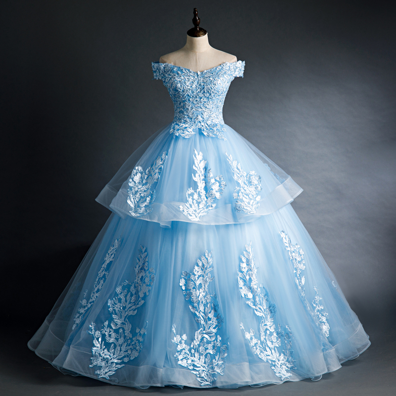 Detail Gaun Pengantin Biru Langit Nomer 20