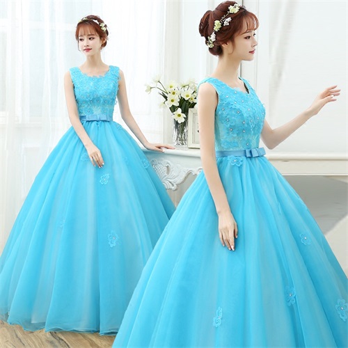 Detail Gaun Pengantin Biru Langit Nomer 21