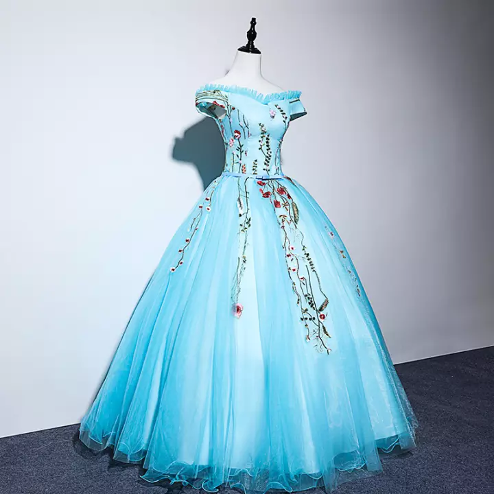 Detail Gaun Pengantin Biru Langit Nomer 25