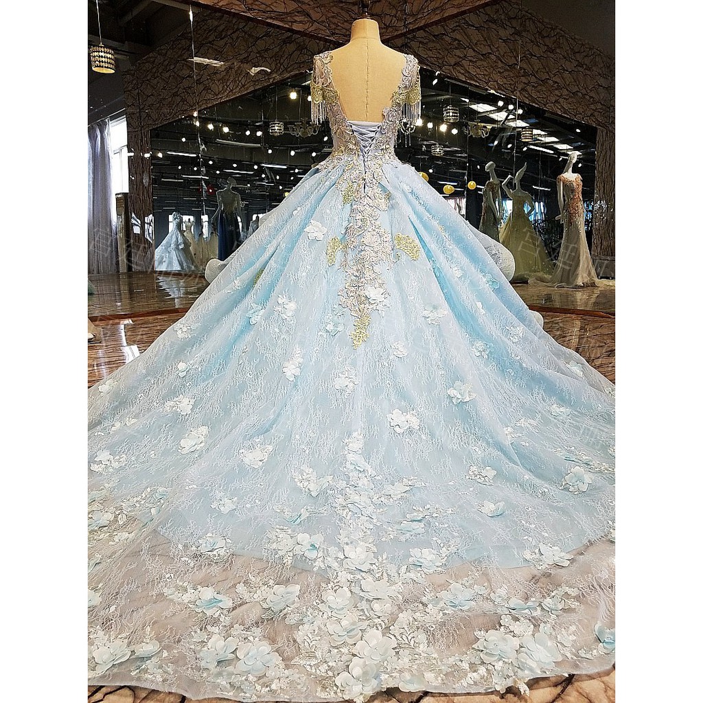 Detail Gaun Pengantin Biru Langit Nomer 37