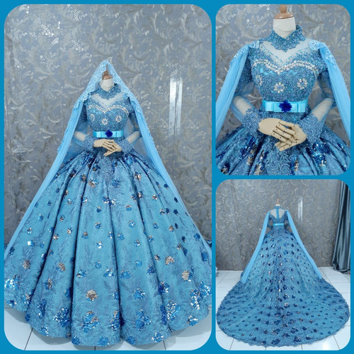 Detail Gaun Pengantin Biru Langit Nomer 38