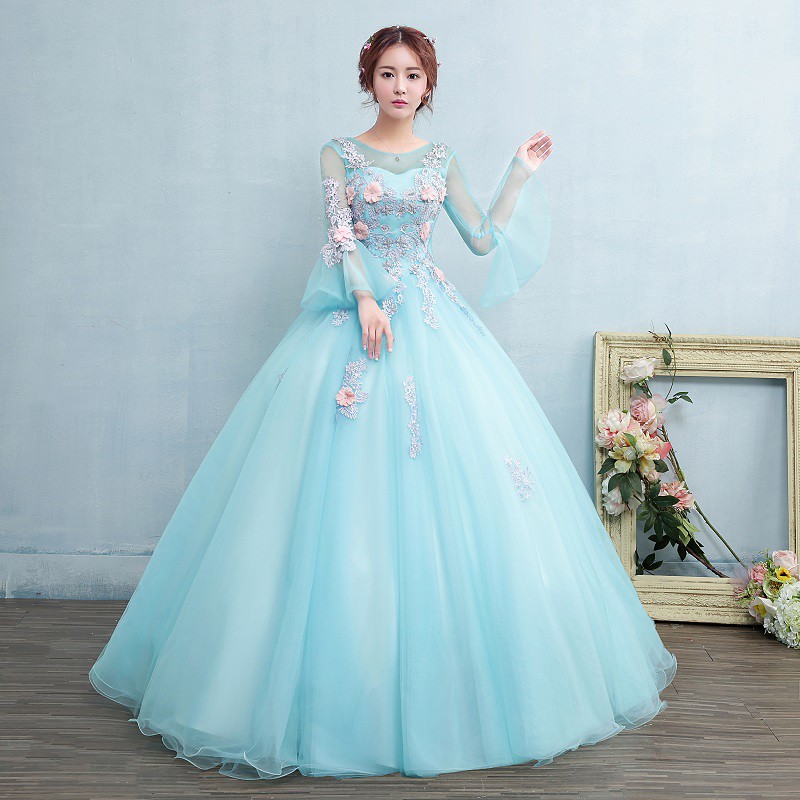 Detail Gaun Pengantin Biru Langit Nomer 44