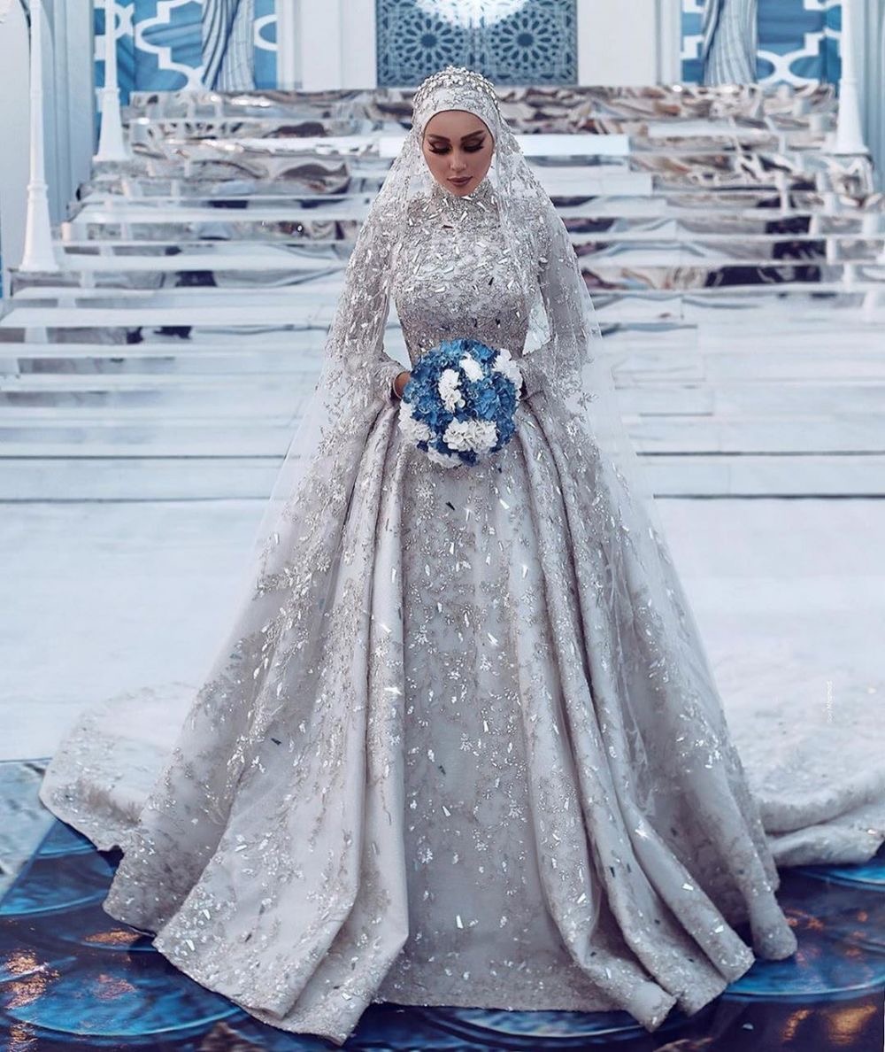 Detail Gaun Pengantin Biru Langit Nomer 55