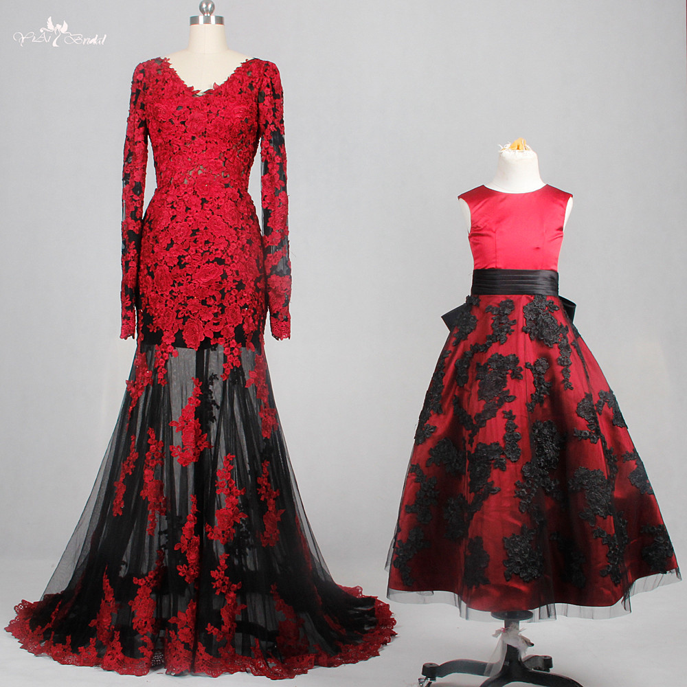 Detail Gaun Pengantin Merah Hitam Nomer 3