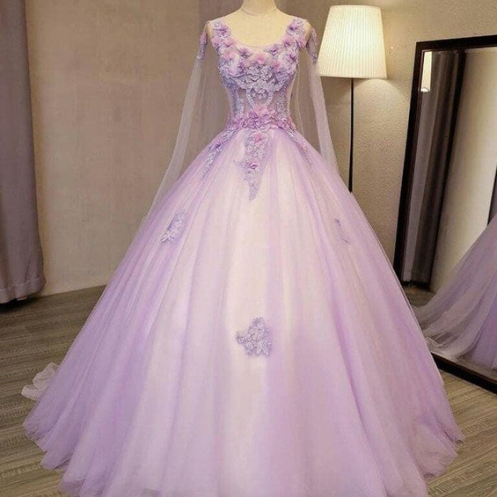 Detail Gaun Pengantin Ungu Lavender Nomer 16