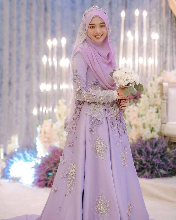 Detail Gaun Pengantin Ungu Lavender Nomer 17