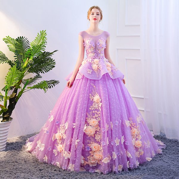 Detail Gaun Pengantin Ungu Lavender Nomer 24