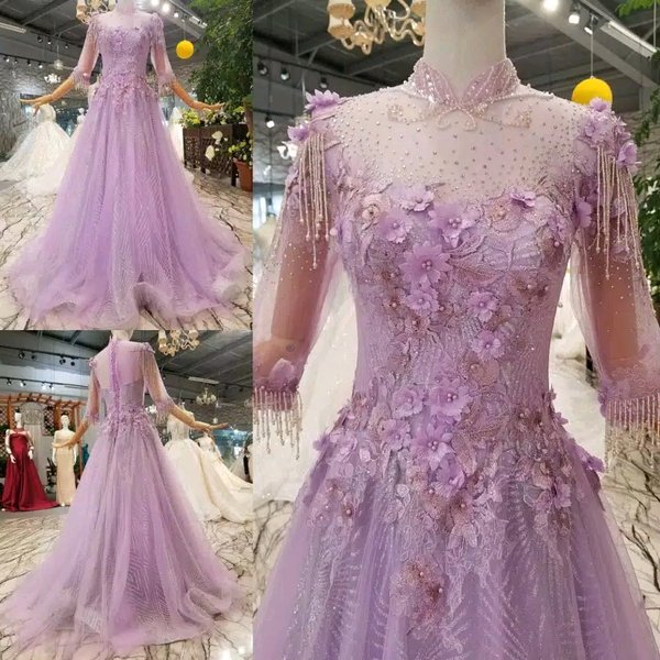 Detail Gaun Pengantin Ungu Lavender Nomer 28