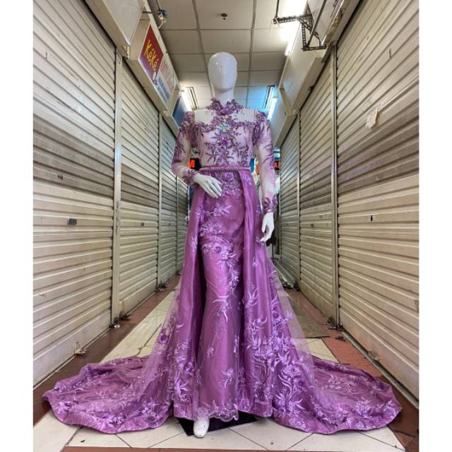 Detail Gaun Pengantin Ungu Lavender Nomer 4