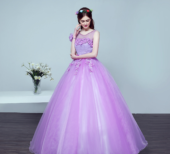 Detail Gaun Pengantin Ungu Lavender Nomer 36