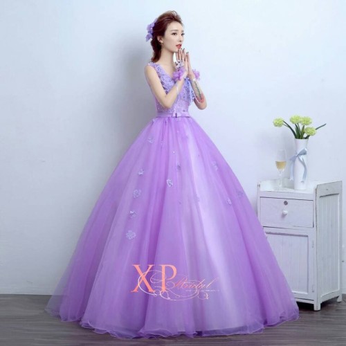 Detail Gaun Pengantin Ungu Lavender Nomer 38