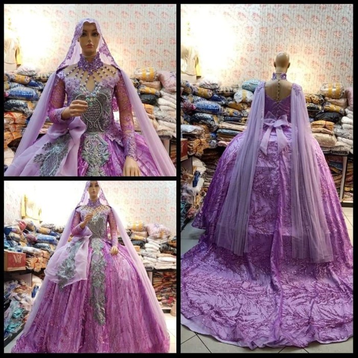 Detail Gaun Pengantin Ungu Lavender Nomer 5