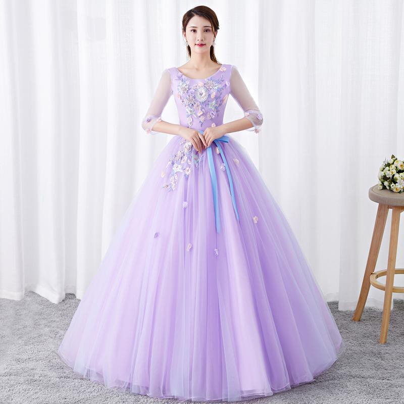 Detail Gaun Pengantin Ungu Lavender Nomer 48