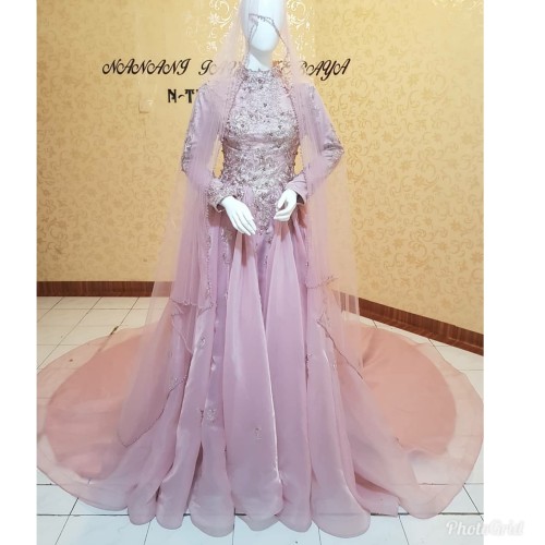Detail Gaun Pengantin Ungu Lavender Nomer 51