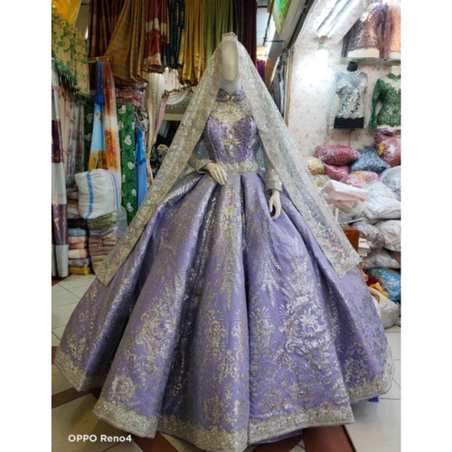 Detail Gaun Pengantin Ungu Lavender Nomer 52