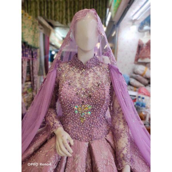 Detail Gaun Pengantin Ungu Lavender Nomer 56