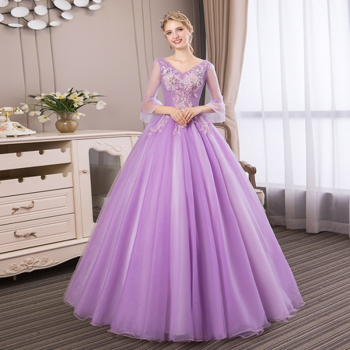 Detail Gaun Pengantin Ungu Lavender Nomer 7