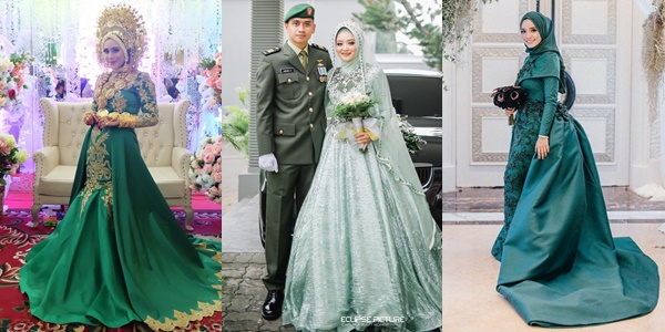 Detail Gaun Pengantin Warna Hijau Mint Nomer 12