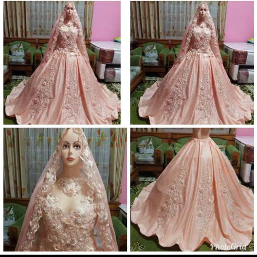 Detail Gaun Pengantin Warna Peach Nomer 35