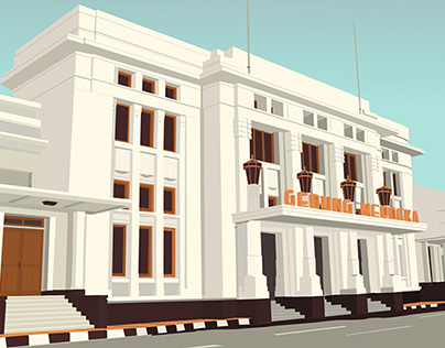 Detail Gedung Merdeka Vector Nomer 11