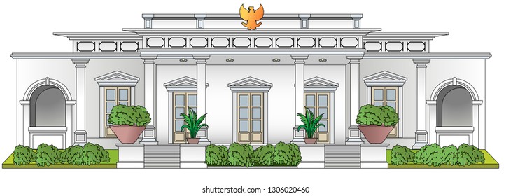 Detail Gedung Merdeka Vector Nomer 12