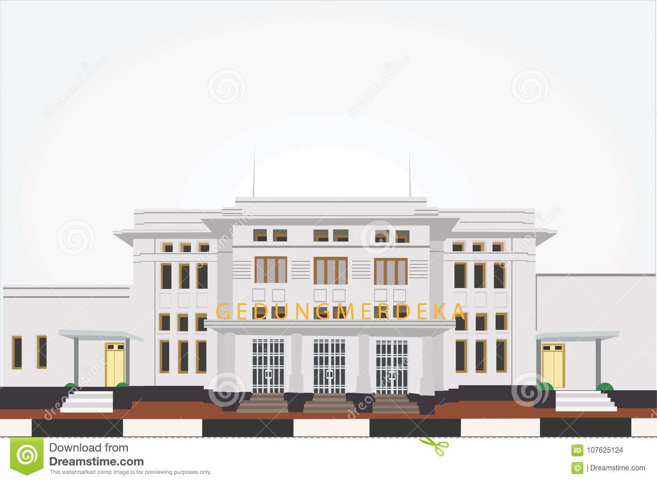 Detail Gedung Merdeka Vector Nomer 4