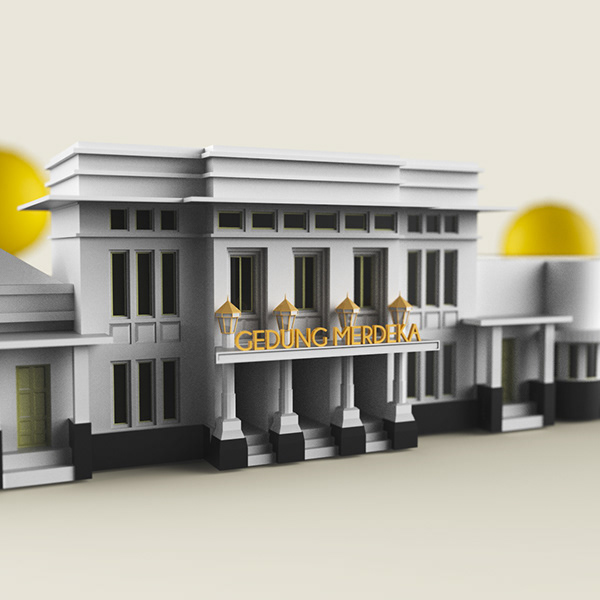 Detail Gedung Merdeka Vector Nomer 38