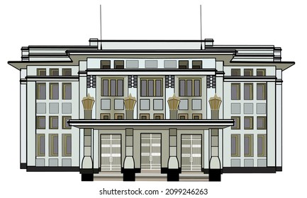 Detail Gedung Merdeka Vector Nomer 8