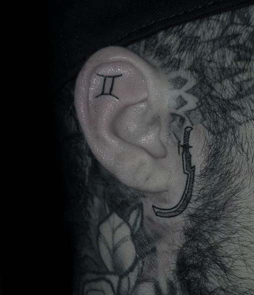 Detail Gemini Tattoos Behind Ear Nomer 13