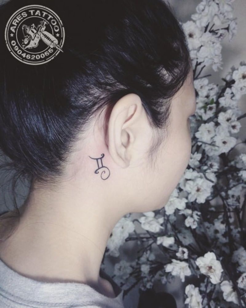 Detail Gemini Tattoos Behind Ear Nomer 8