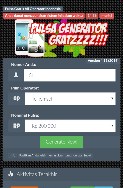 Detail Generator Pulsa Gratis Nomer 3