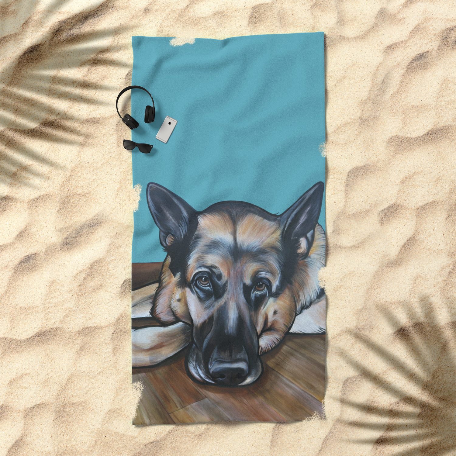 Detail German Shepherd Beach Towel Nomer 12